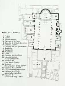 Bazylika Santa Prassede 16 Rzym Santa Prassede - plan kościoła