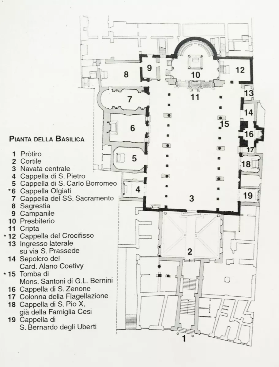 Rzym Santa Prassede - plan kościoła