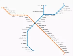 Rzym - mapa stacji metra