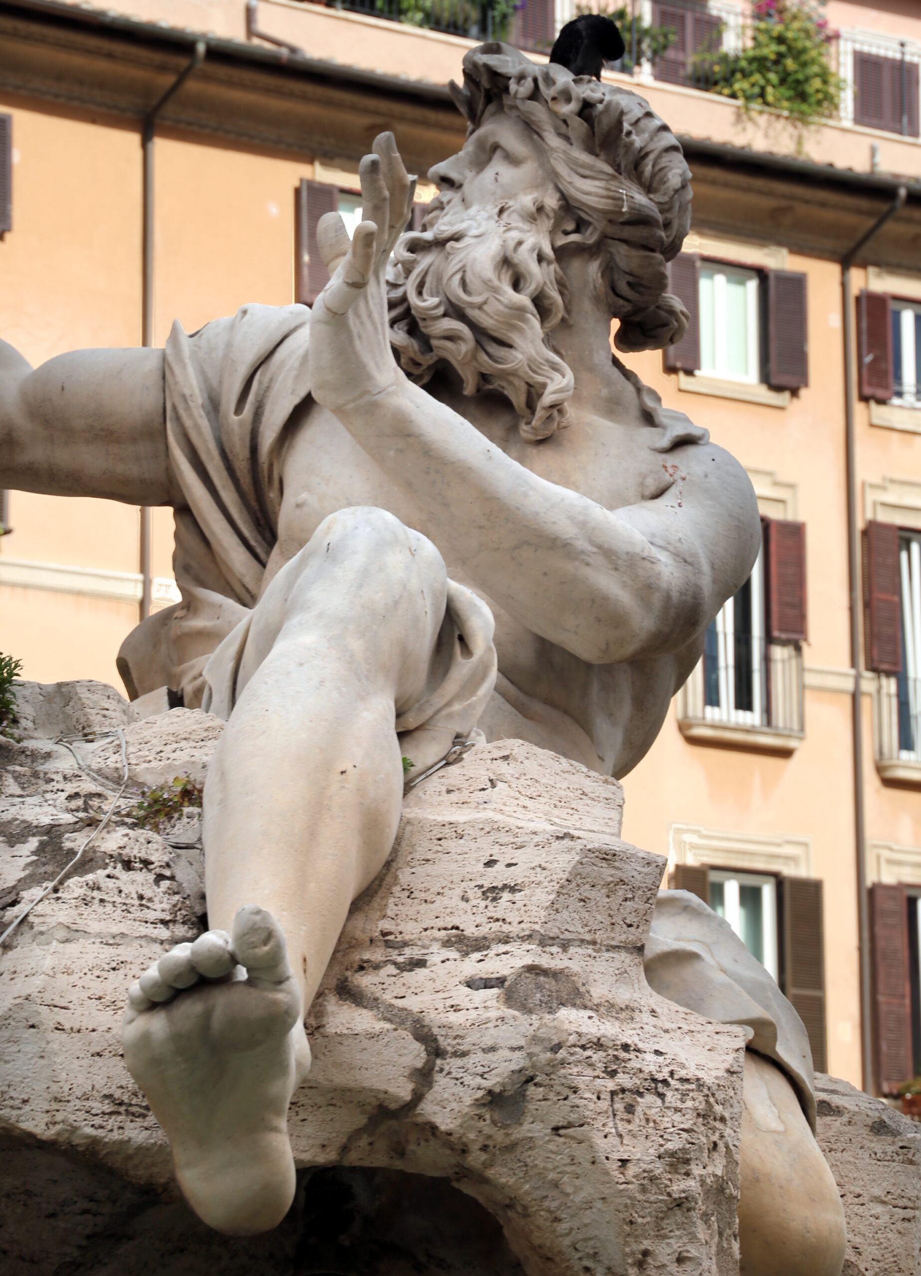 Personifikacja Dunaju z koniem — Fontanna Czterech Rzek na Piazza Navona