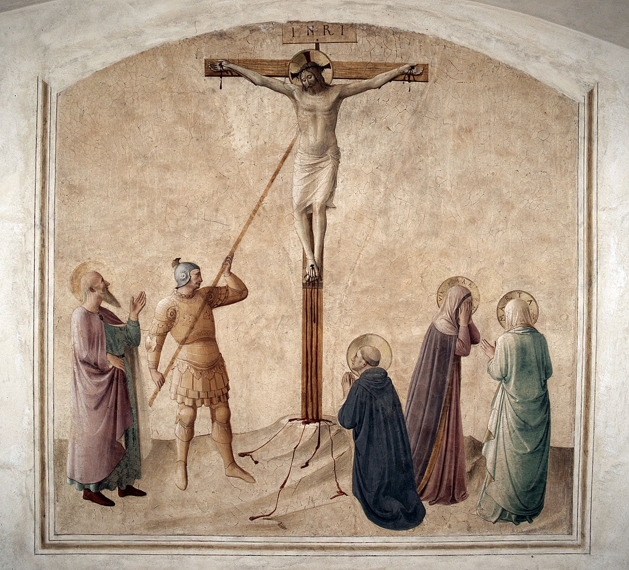 Włócznia Longinusa w Watykanie – historia relikwii i legendy 1 Włócznia Longinusa - fresk Fra Angelico z Florencji