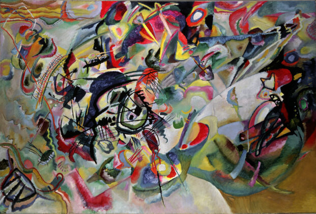 Wassily Kandinsky, Kompozycja VII, 1913 - abstrakcyjny obraz w intensywnych barwach