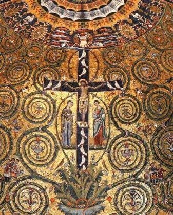 Rzym - bazylika San Clemente - fragment mozaiki