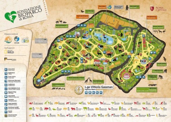 Mapa ogrodu zoologicznego w Rzymie